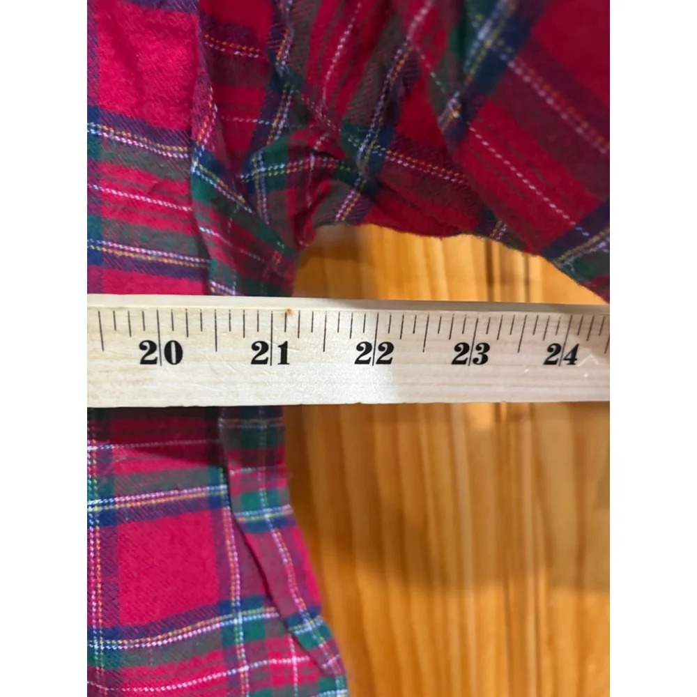 Disney Store Mickey Mouse Christmas Plaid Nightgown Flannel Sleep Shirt L - Picture 6 of 6